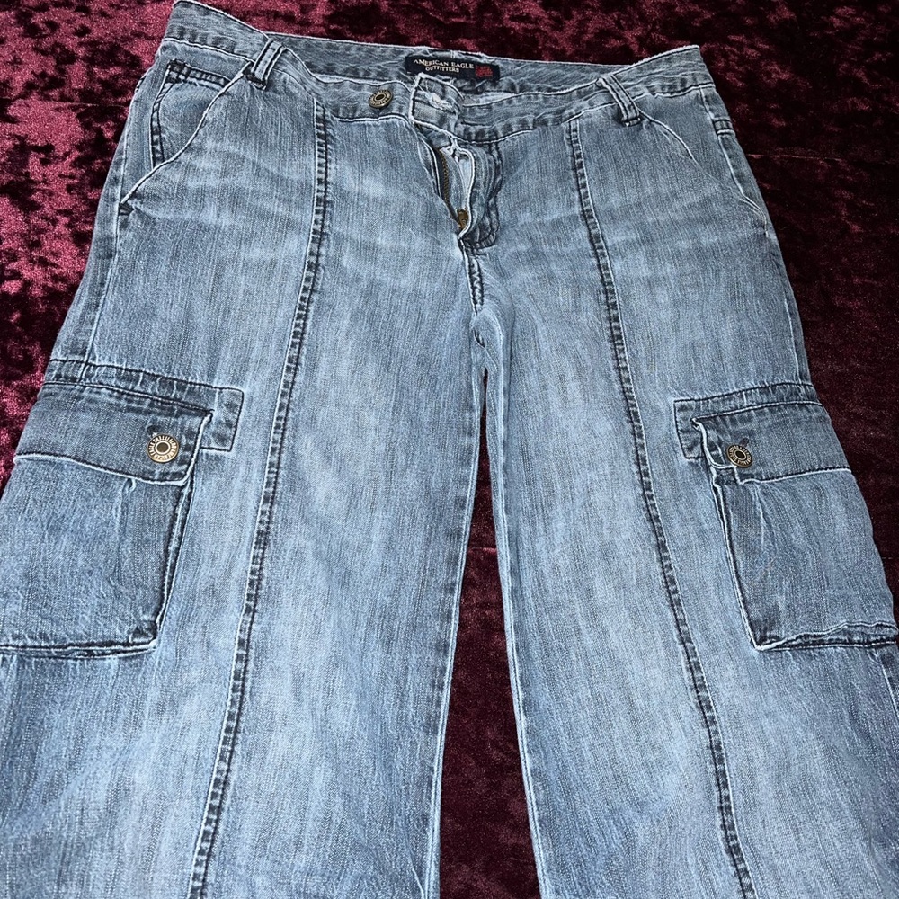 Baggy Denim Boot Cut Jeans … Fits Size 5/6